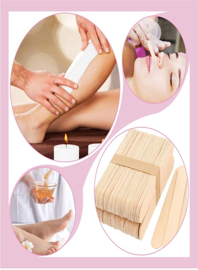 Mibly 4 Style 400 Pcs Assorted Wooden Wax Sticks for Body Legs Face and Small Medium Large Sizes Eyebrow Waxing Applicator Spatulas for (400 Piece Set) - Image 3